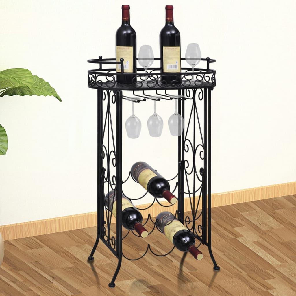 8718475868033_m_en_hd_1 vidaXL Wine Rack with Glass Holder for 9 Bottles Metal - Image 1
