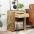 vidaXL End Table with 1 Drawer 1 Door Reclaimed Wood