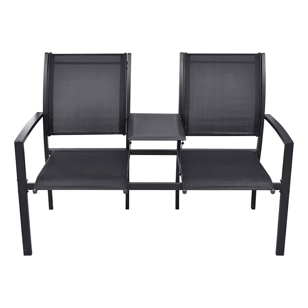 8718475869375_g_en_hd_1 vidaXL 2 Seater Garden Bench 131 cm Steel and Textilene Black - Image 3