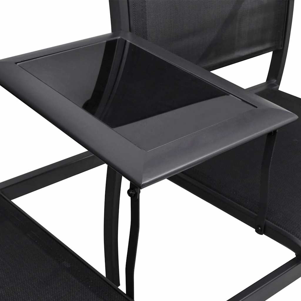 8718475869375_g_en_hd_2 vidaXL 2 Seater Garden Bench 131 cm Steel and Textilene Black - Image 4