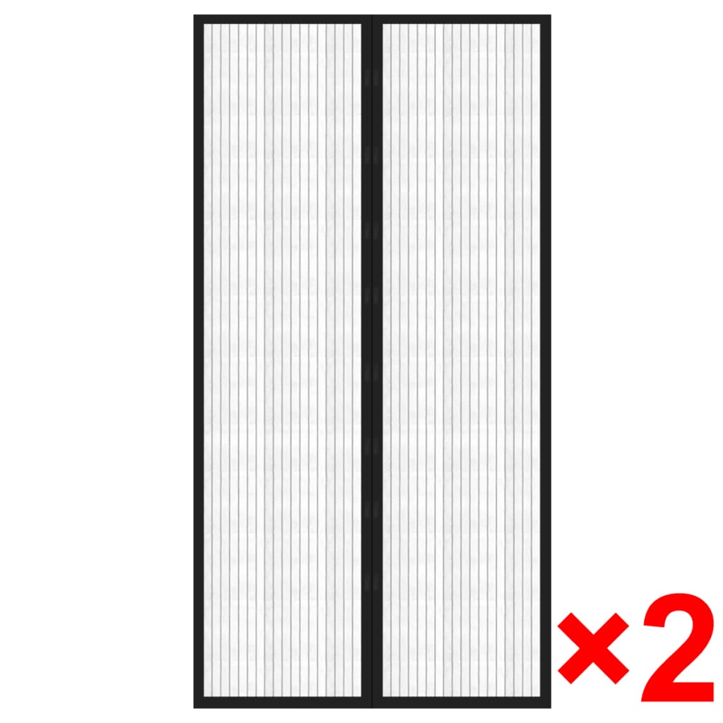 8718475869481_g_en_hd_1 vidaXL Insect Door Curtain 210 x 100 cm 2 pcs Magnet Black - Image 2
