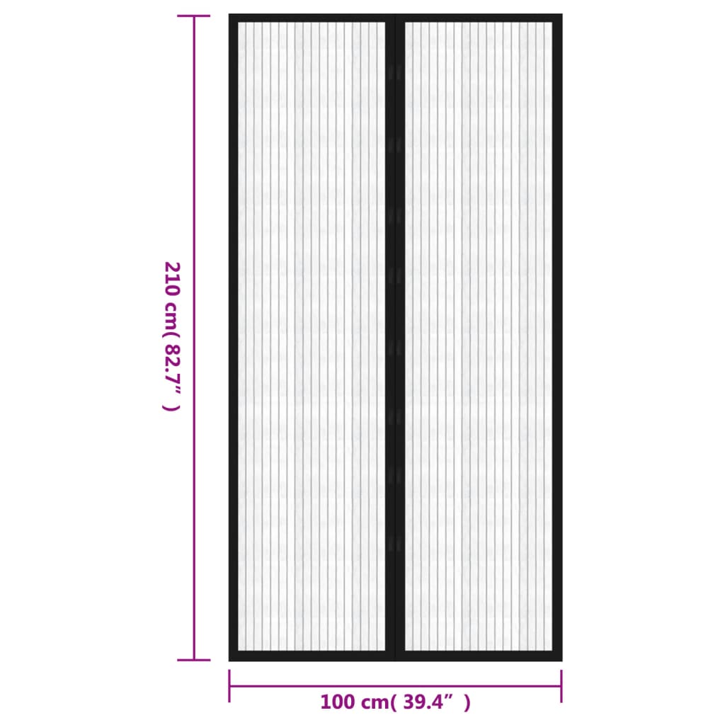 8718475869481_g_en_hd_7 vidaXL Insect Door Curtain 210 x 100 cm 2 pcs Magnet Black - Image 8