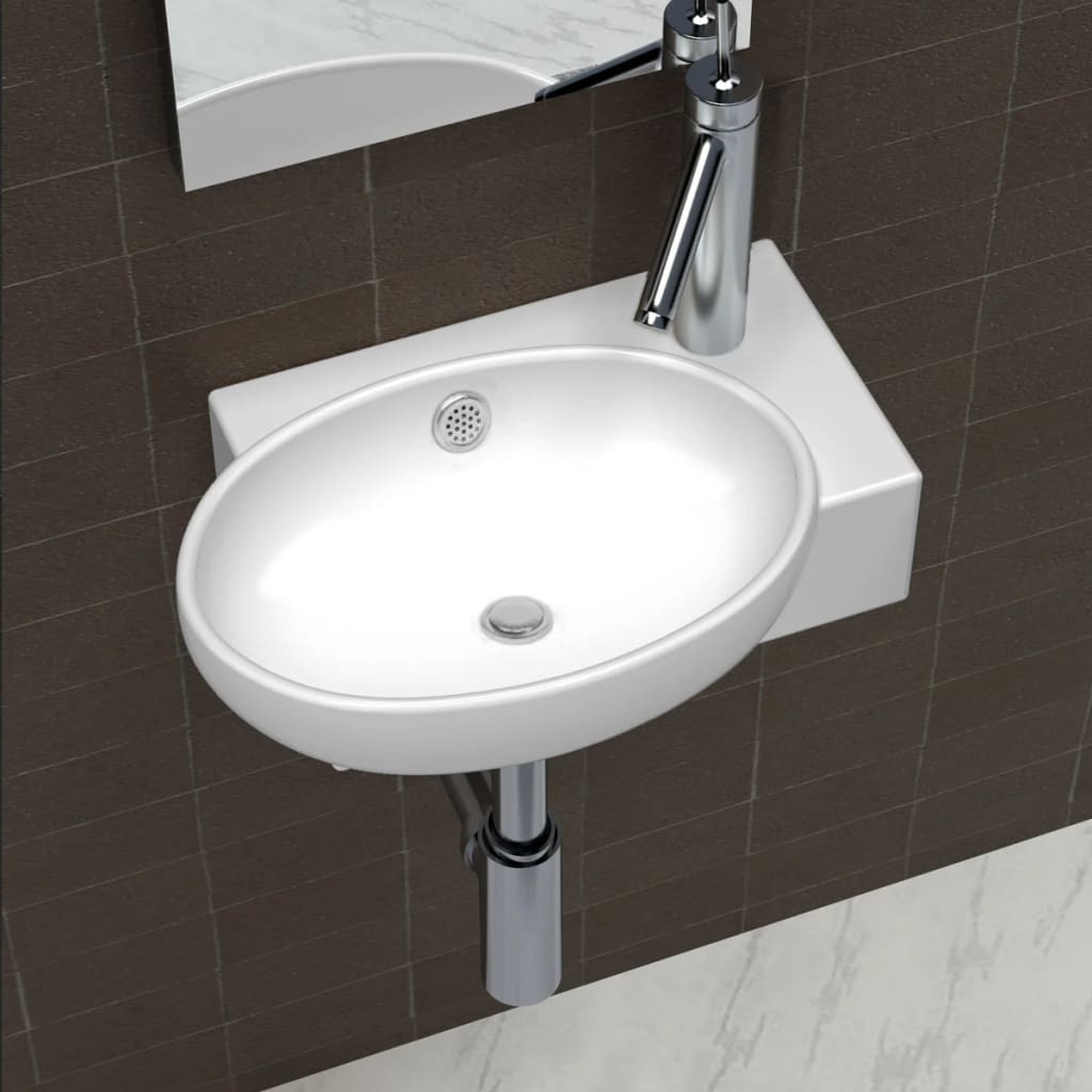 8718475869955_m_en_hd_1 vidaXL Ceramic Sink Basin Faucet & Overflow Hole Bathroom White - Image 1