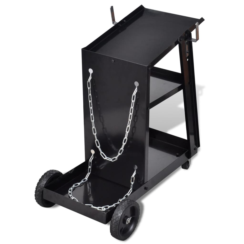 8718475870067_g_en_hd_3 Welding Cart Black Trolley with 3 Shelves Workshop Organiser - Image 4
