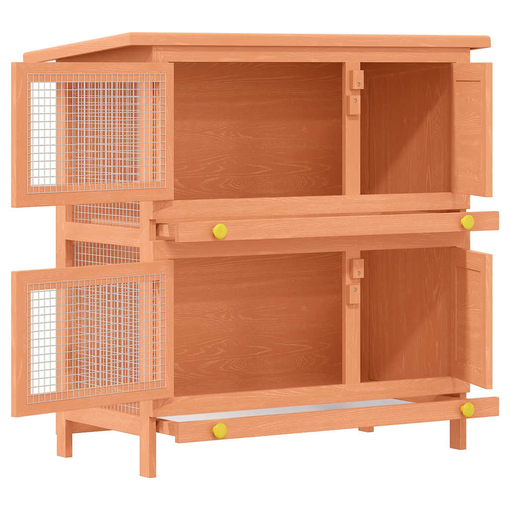 8718475871873_g_en_hd_2 Outdoor Rabbit Hutch Small Animal House Pet Cage 4 Doors Wood - Image 4