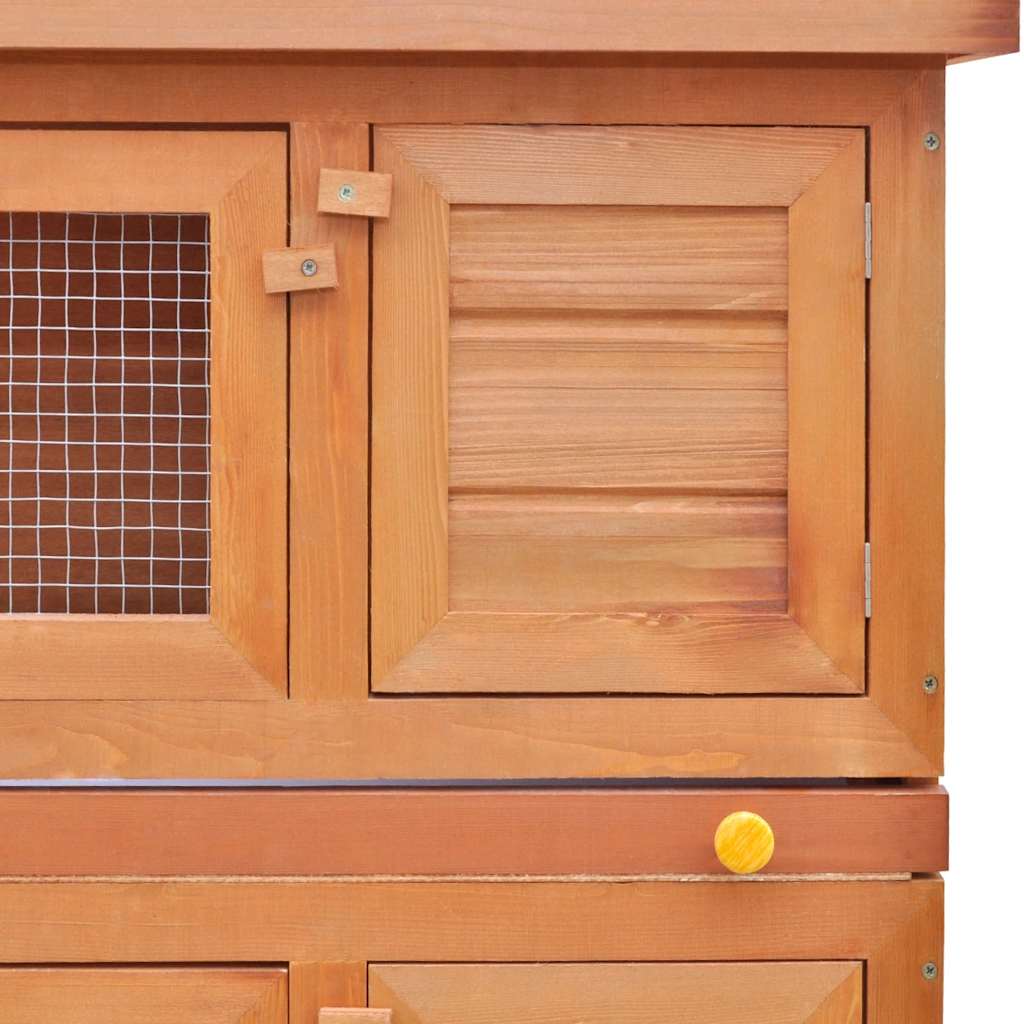 8718475871873_g_en_hd_3 Outdoor Rabbit Hutch Small Animal House Pet Cage 4 Doors Wood - Image 5