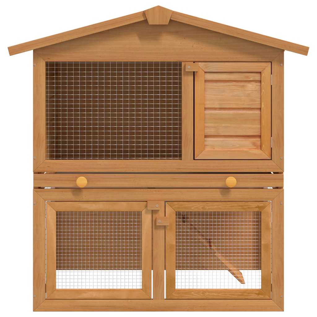 8718475871880_g_en_hd_1 Outdoor Rabbit Hutch Small Animal House Pet Cage 3 Doors Wood - Image 2
