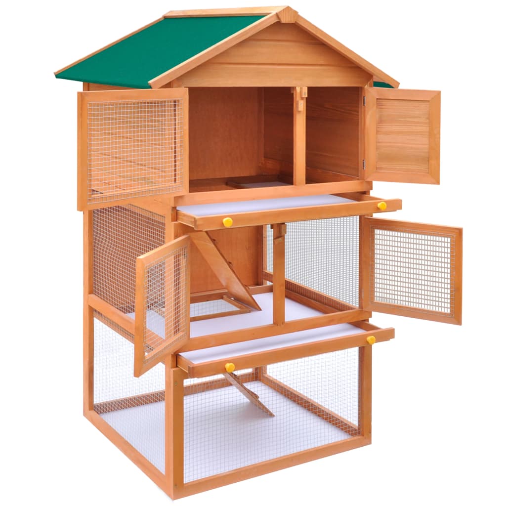 8718475871897_g_en_hd_2 Outdoor Rabbit Hutch Small Animal House Pet Cage 3 Layers Wood - Image 3