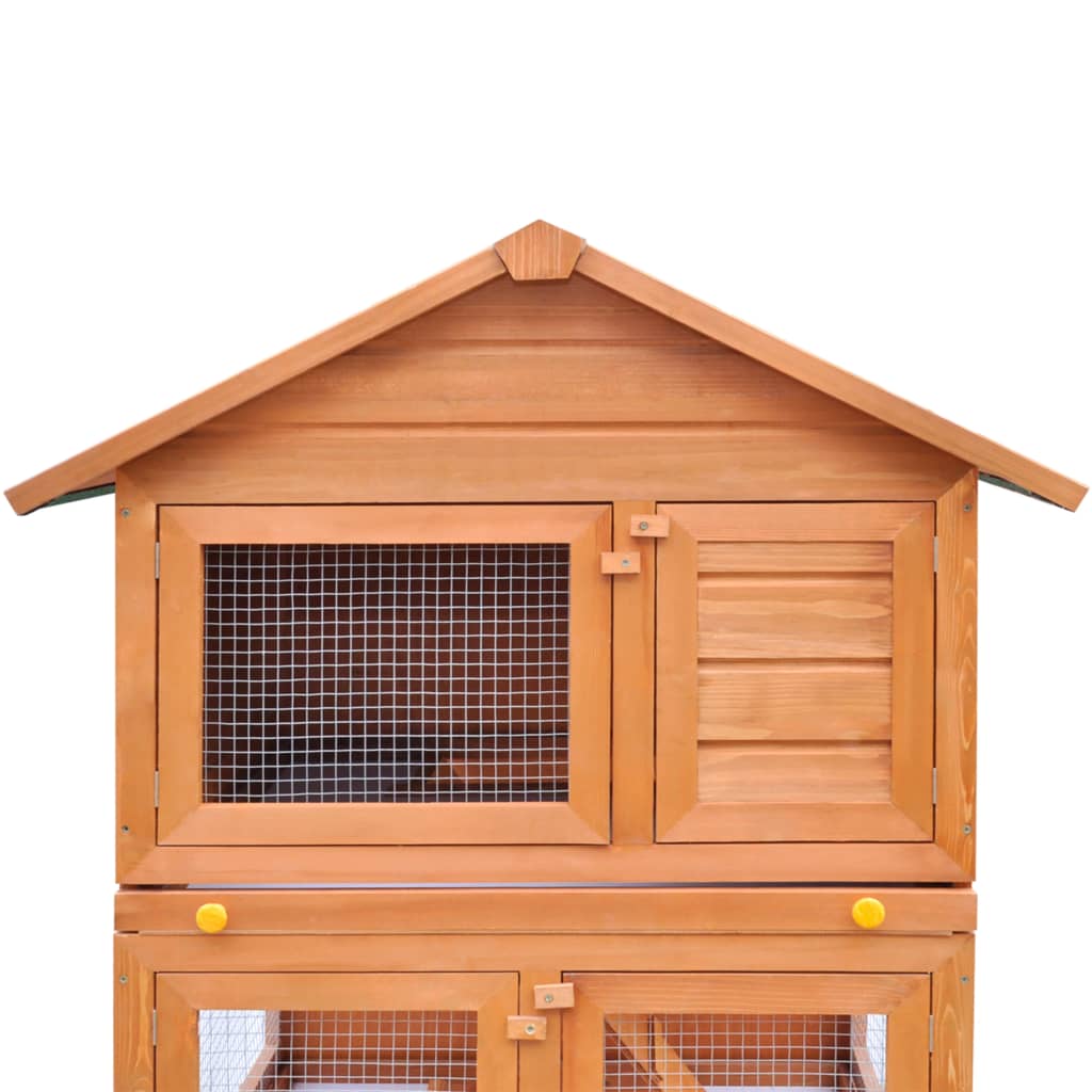 8718475871897_g_en_hd_3 Outdoor Rabbit Hutch Small Animal House Pet Cage 3 Layers Wood - Image 4