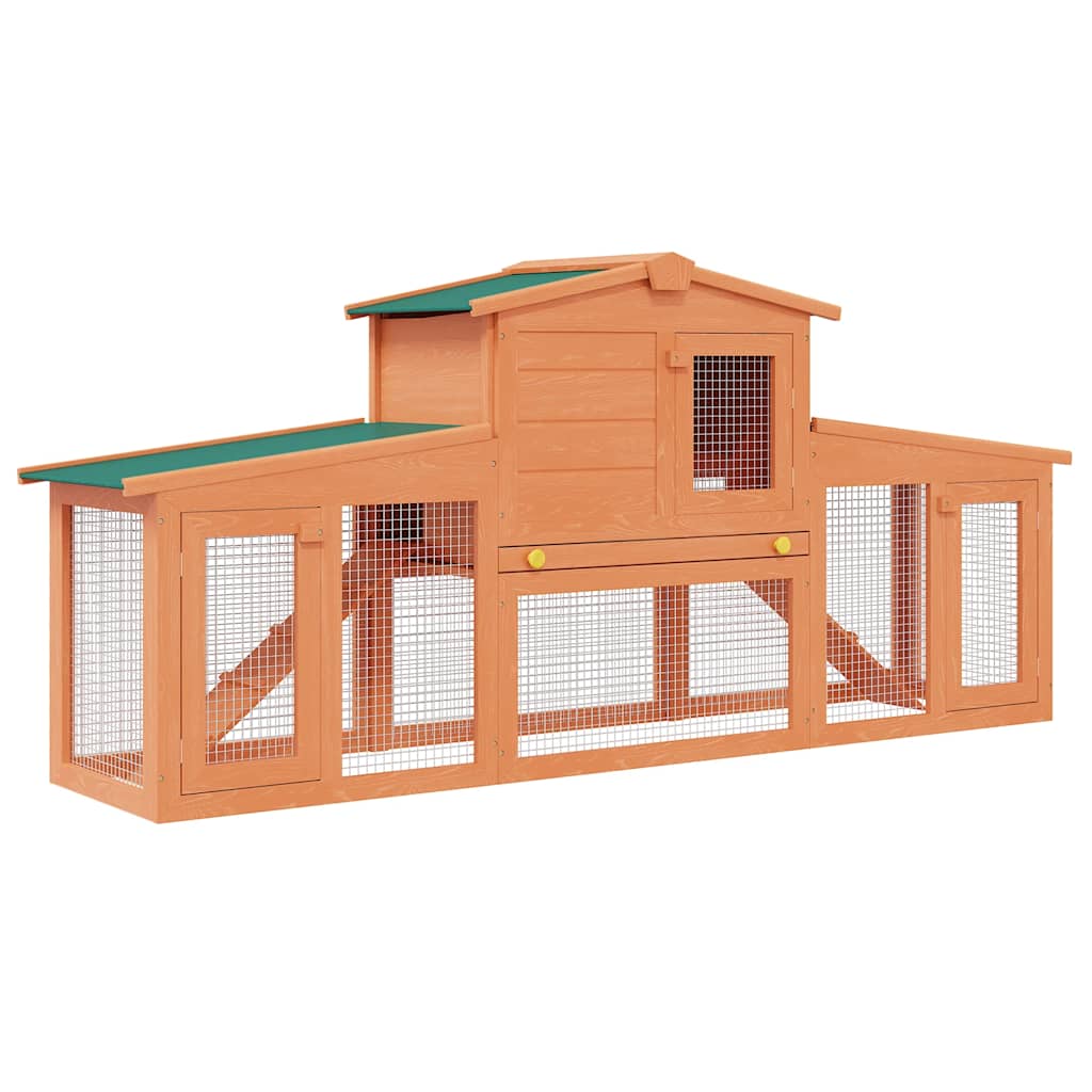8718475871910_a_en_hd_1 Large Rabbit Hutch Small Animal House Pet Cage with Roofs Wood - Image 2
