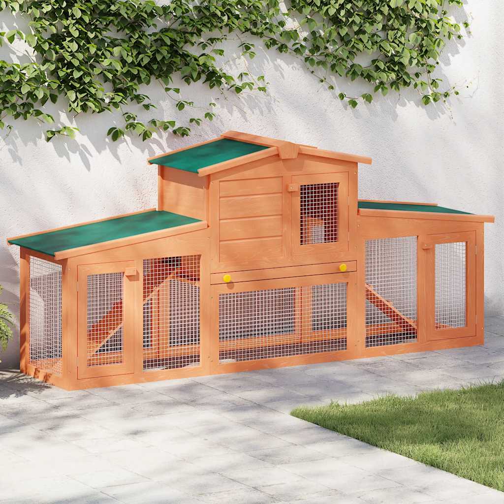 8718475871910_m_en_hd_1 Large Rabbit Hutch Small Animal House Pet Cage with Roofs Wood - Image 1