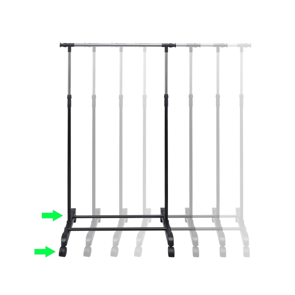 8718475873037_g_en_hd_5 vidaXL Adjustable Clothes Rack 4 Castors 1 Hanging Rail - Image 6