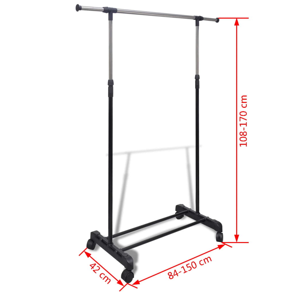 8718475873037_g_en_hd_7 vidaXL Adjustable Clothes Rack 4 Castors 1 Hanging Rail - Image 8