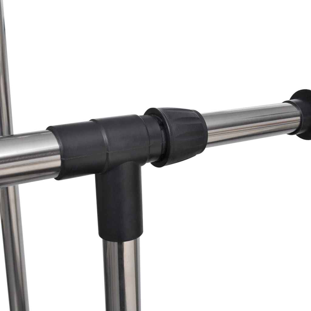 8718475873044_g_en_hd_4 vidaXL Adjustable Clothes Rack 4 Castors 2 Hanging Rails - Image 5
