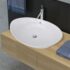 vidaXL Luxury Ceramic Basin Oval with Overflow 59 x 38.5 cm