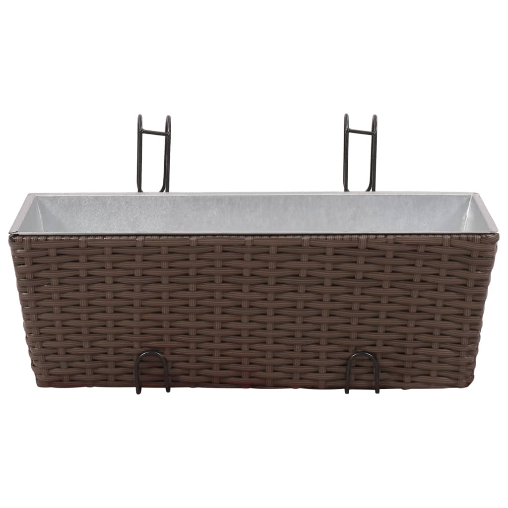 8718475873877_g_en_hd_2 vidaXL Balcony Trapezoid Rattan Planter Set 50 cm 2 pcs Brown - Image 3