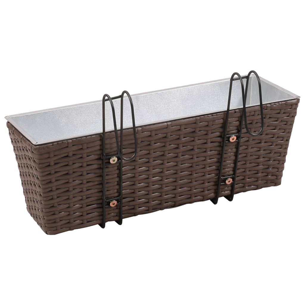 8718475873877_g_en_hd_3 vidaXL Balcony Trapezoid Rattan Planter Set 50 cm 2 pcs Brown - Image 4