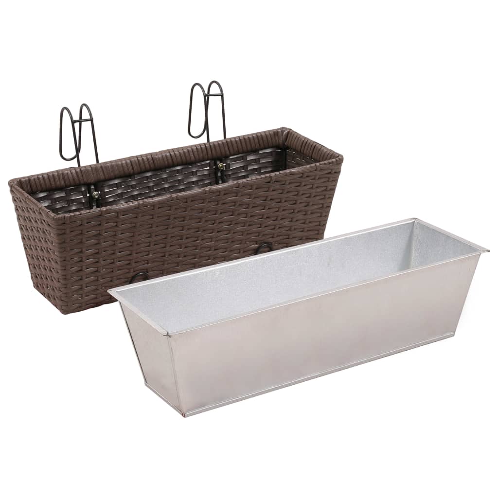 8718475873877_g_en_hd_4 vidaXL Balcony Trapezoid Rattan Planter Set 50 cm 2 pcs Brown - Image 5