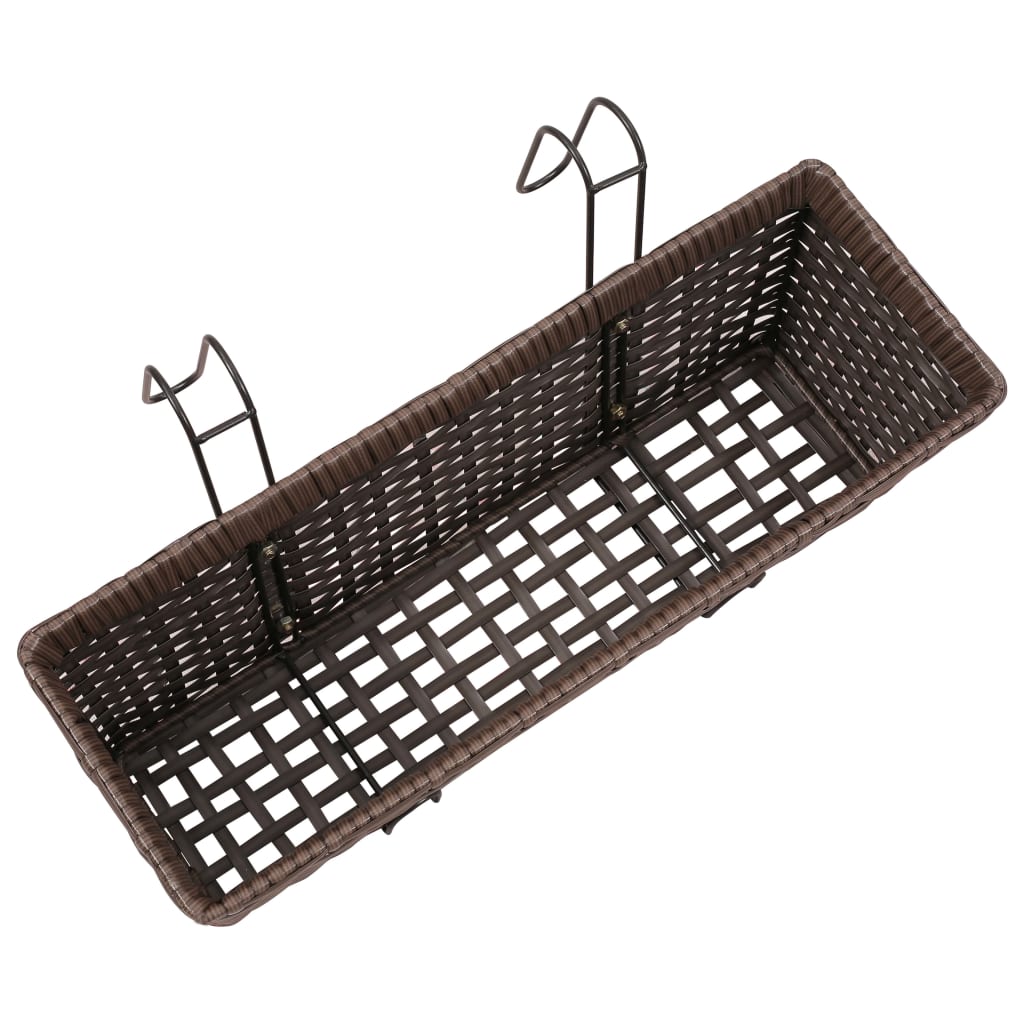 8718475873877_g_en_hd_5 vidaXL Balcony Trapezoid Rattan Planter Set 50 cm 2 pcs Brown - Image 6
