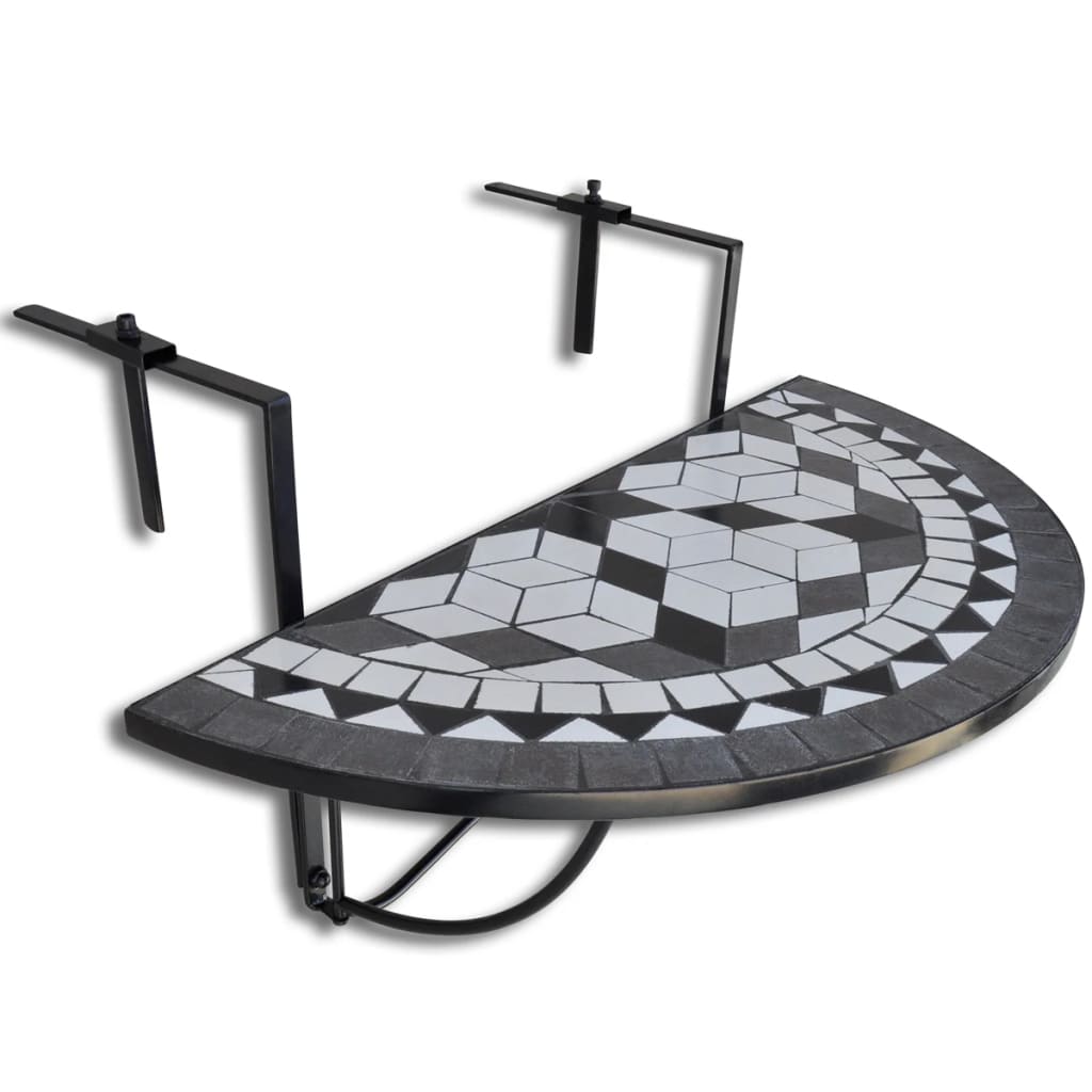 8718475874508_a_en_hd_1 vidaXL Hanging Balcony Table Black and White Mosaic - Image 2
