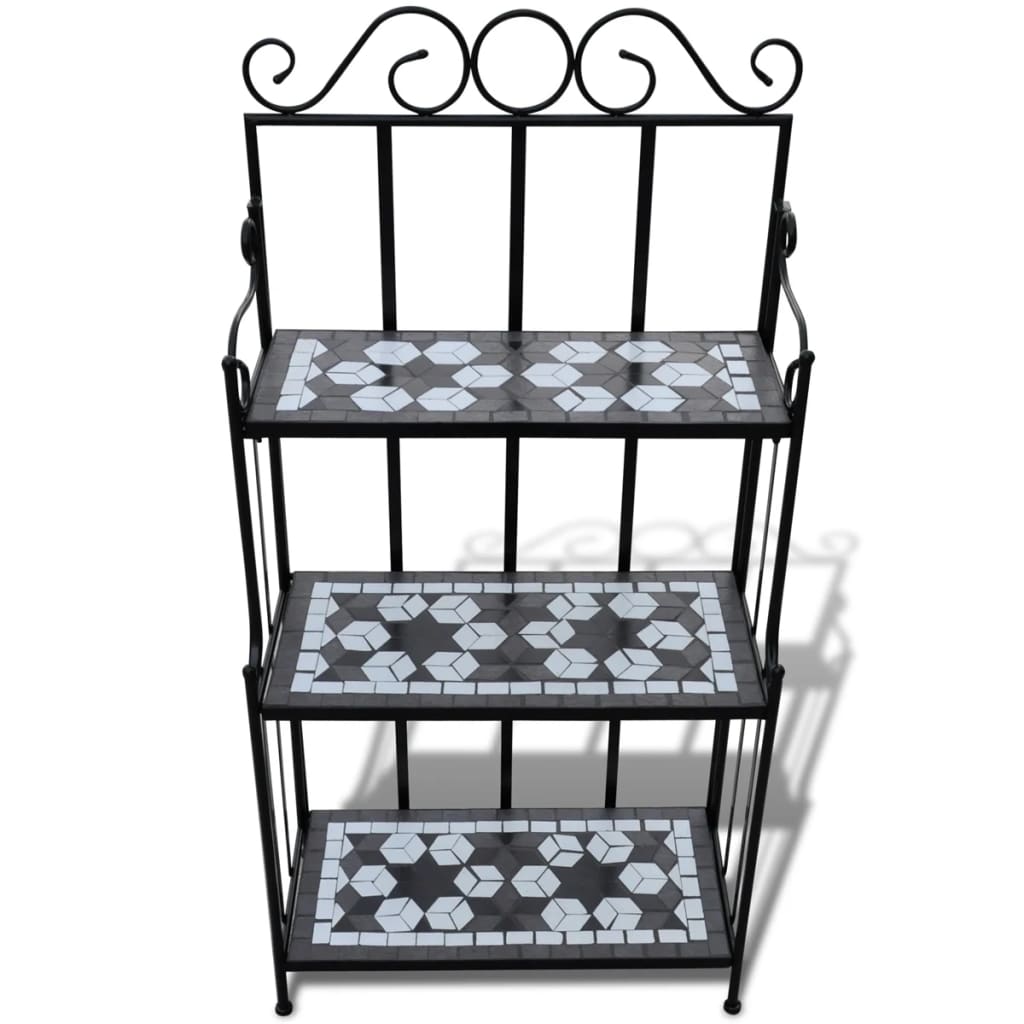 8718475874584_g_en_hd_1 Plant Stand Plant Display Black White Mosaic Pattern - Image 2