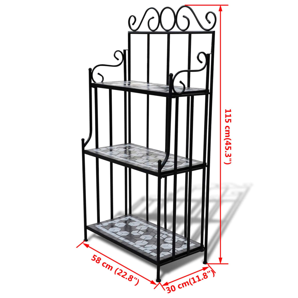 8718475874584_g_en_hd_4 Plant Stand Plant Display Black White Mosaic Pattern - Image 5