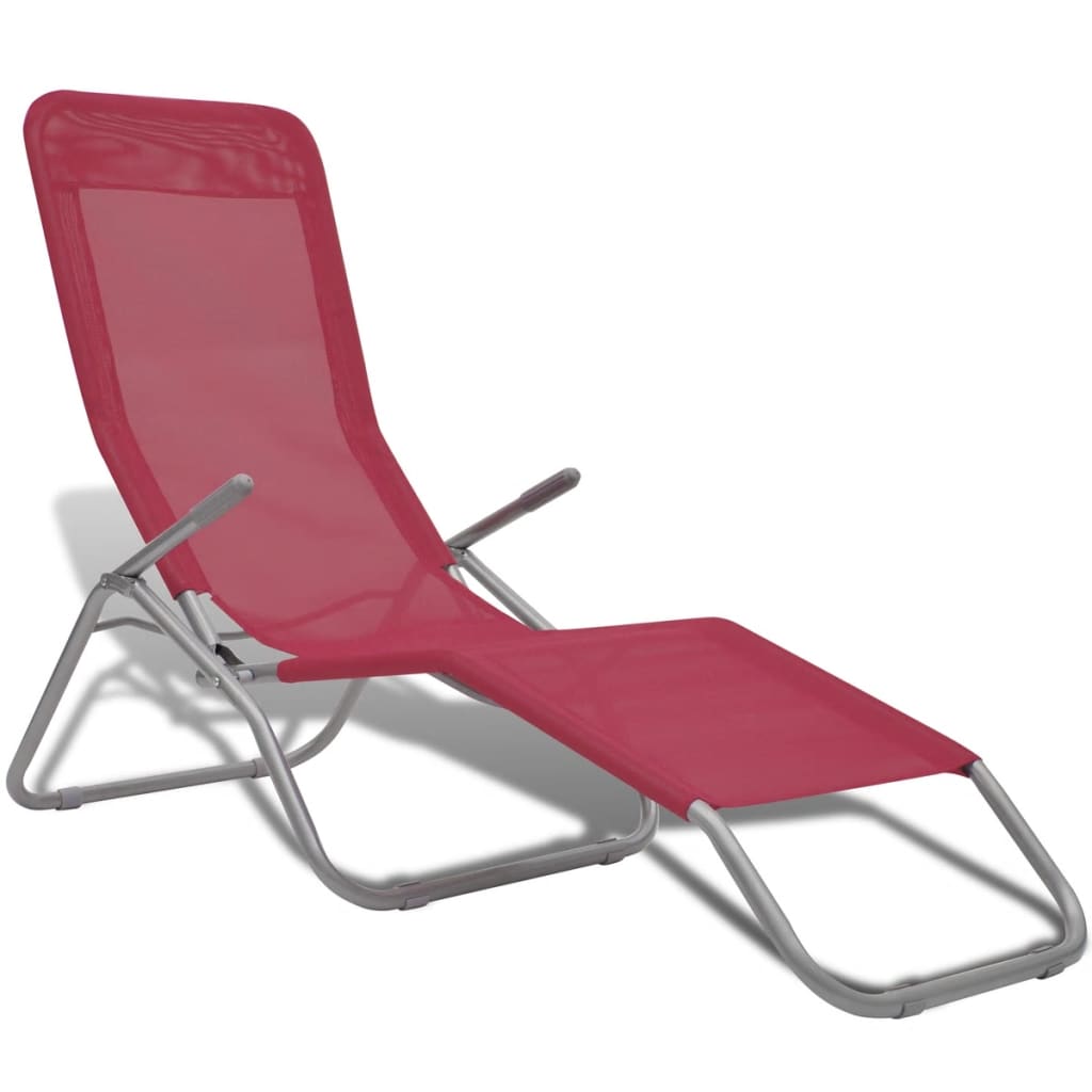 8718475875284_g_en_hd_1 vidaXL Sun Loungers 2 pcs Steel Frame and Textilene Red - Image 2