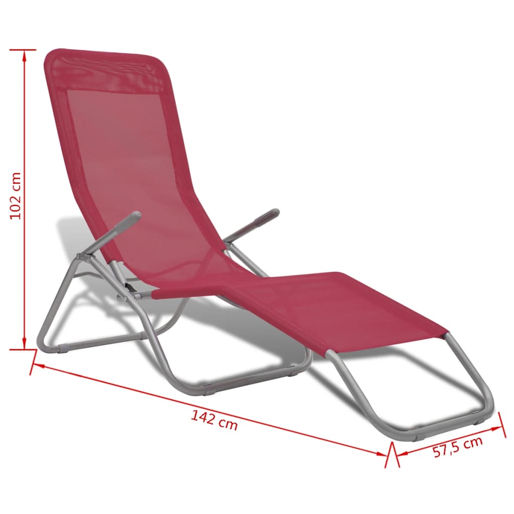 8718475875284_g_en_hd_9 vidaXL Sun Loungers 2 pcs Steel Frame and Textilene Red - Image 10