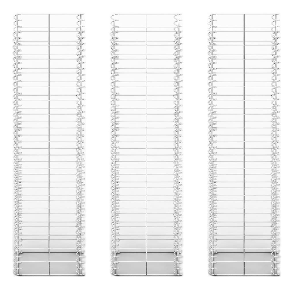 8718475875598_g_en_hd_2 vidaXL Gabion Set 3 pcs Galvanised Wire 25x25x100 cm - Image 3