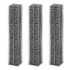 vidaXL Gabion Set 3 pcs Galvanised Wire 25 x 25 x 150 cm