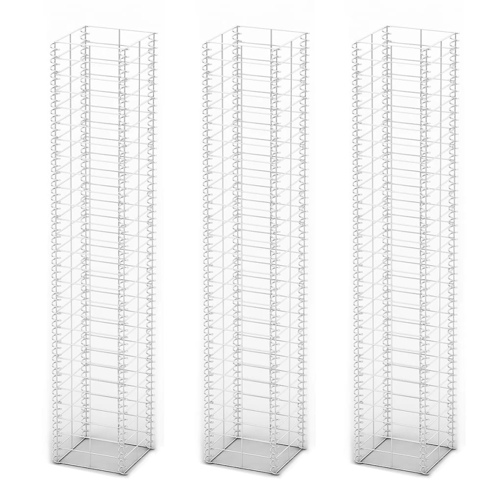 8718475875604_g_en_hd_1 vidaXL Gabion Set 3 pcs Galvanised Wire 25 x 25 x 150 cm - Image 2