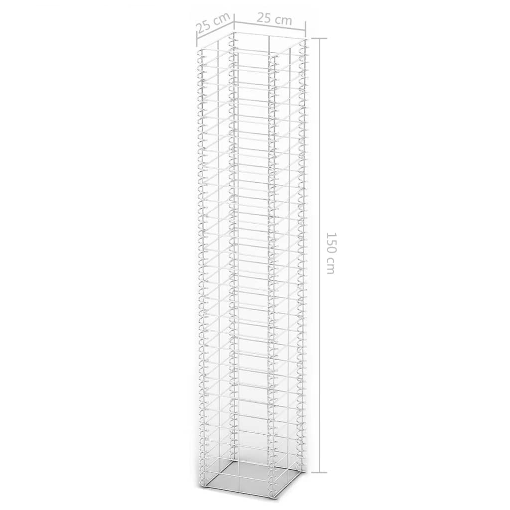 8718475875604_g_en_hd_3 vidaXL Gabion Set 3 pcs Galvanised Wire 25 x 25 x 150 cm - Image 4