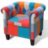 vidaXL Armchair with Patchwork Design Fabric