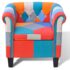 vidaXL Armchair with Patchwork Design Fabric - Image 2