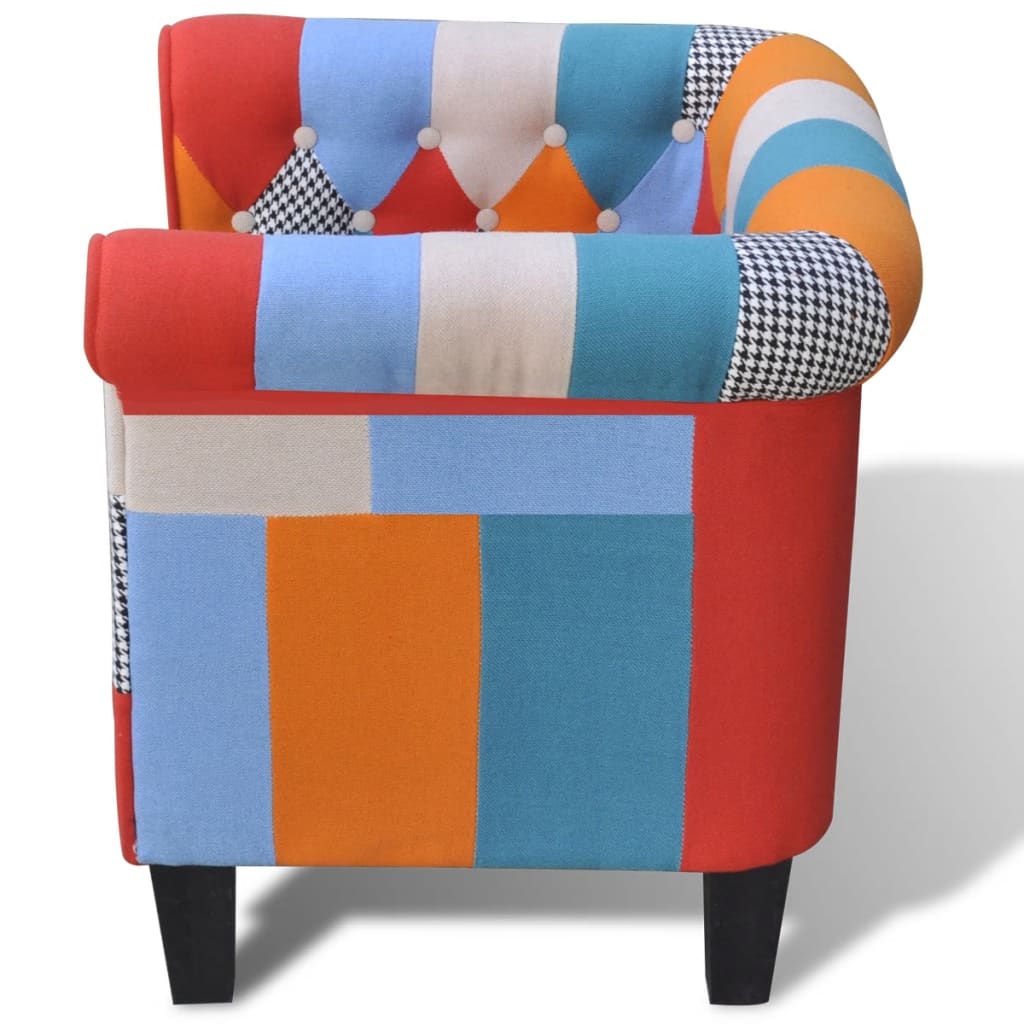 8718475876694_g_en_hd_2 vidaXL Armchair with Patchwork Design Fabric - Image 3