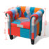 vidaXL Armchair with Patchwork Design Fabric - Image 5