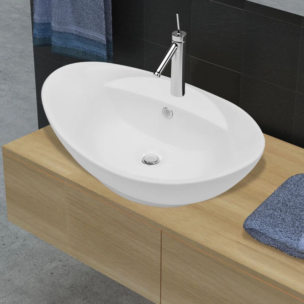8718475876762_m_en_hd_1 vidaXL Luxury Ceramic Basin Oval with Overflow and Faucet Hole - Image 1