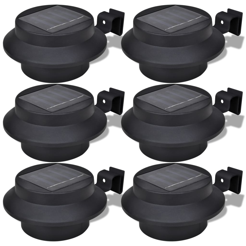 8718475877325_a_en_hd_1 vidaXL Outdoor Solar Lamp Set 6 pcs Fence Light Gutter Light Black - Image 2
