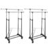 vidaXL Adjustable Clothes Rack with 2 Hanging Rails 2 pcs