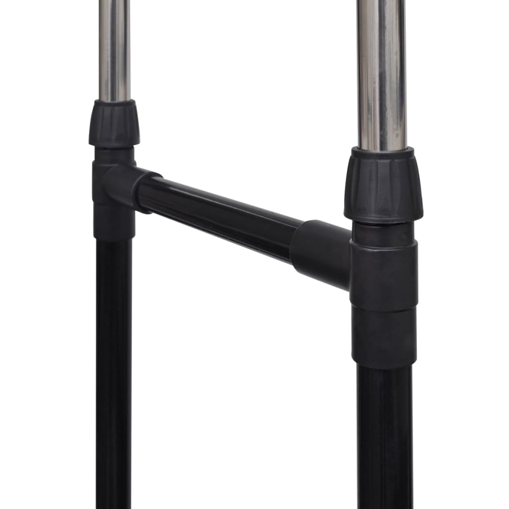 8718475878711_g_en_hd_4 vidaXL Adjustable Clothes Rack with 2 Hanging Rails 2 pcs - Image 5
