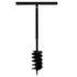 Ground Drill with Handle Auger Bit 150 mm Three Spirals Steel Black - Image 4