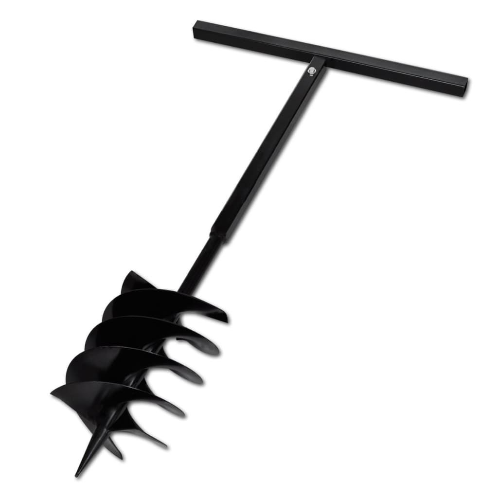 8718475879251_a_en_hd_1 Ground Drill with Handle Auger Bit 200 mm Three Spirals Steel Black - Image 1