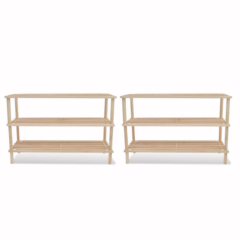 8718475879282_a_en_hd_1 vidaXL 3-Tier Shoe Racks 2 pcs Solid Fir Wood - Image 1