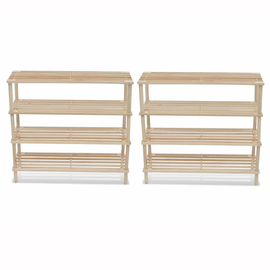 8718475879299_a_en_hd_1 vidaXL 4-Tier Shoe Racks 2 pcs Solid Fir Wood - Image 1