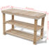 vidaXL 2-in-1 Shoe Rack with Bench Top Solid Fir Wood - Image 3