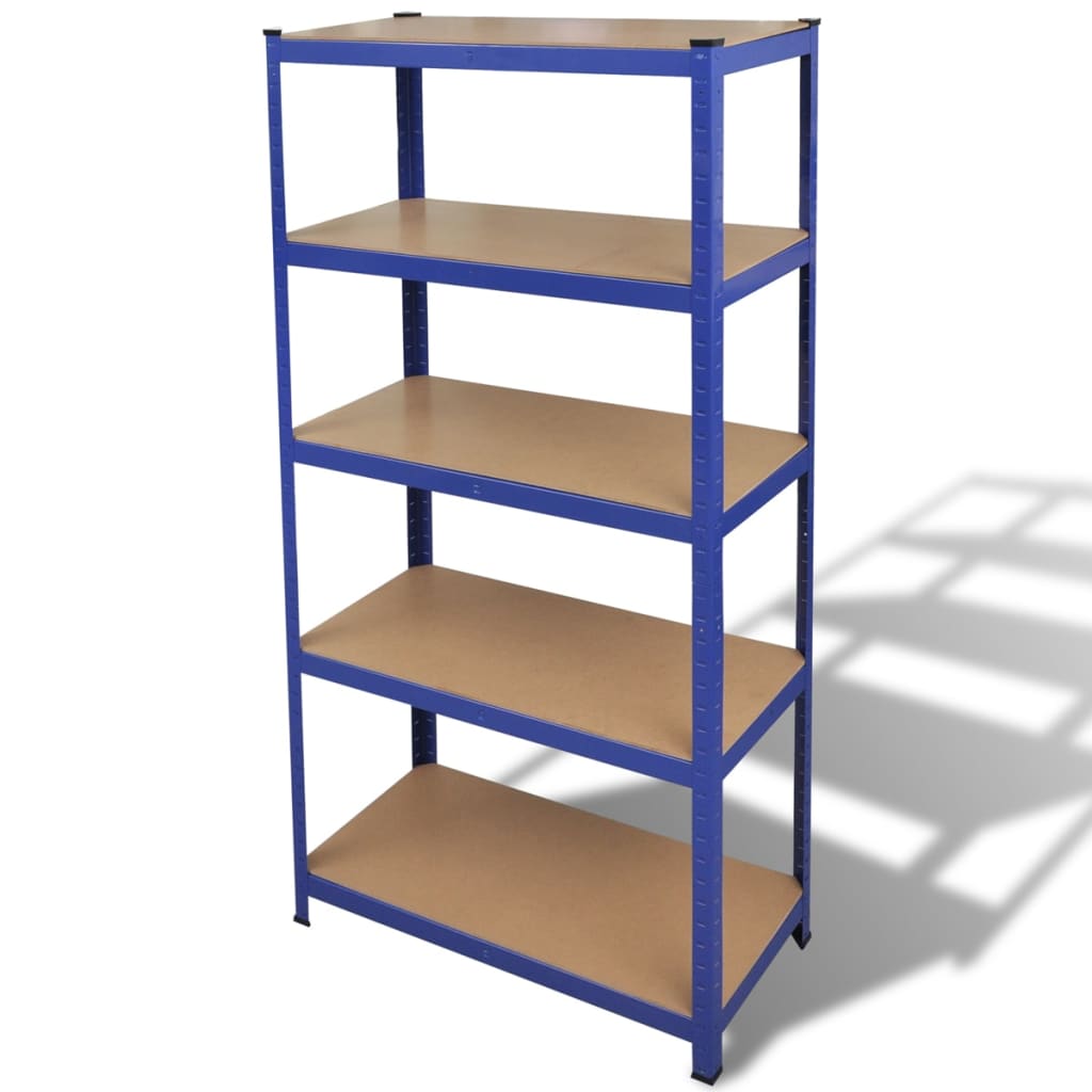8718475879954_a_en_hd_1 vidaXL 5-Layer Storage Shelf Blue Steel&Engineered Wood - Image 1