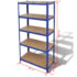 vidaXL 5-Layer Storage Shelf Blue Steel&Engineered Wood - Image 8