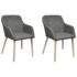 vidaXL Dining Chairs 2 pcs Light Grey Fabric and Solid Oak Wood