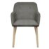 vidaXL Dining Chairs 2 pcs Light Grey Fabric and Solid Oak Wood - Image 3
