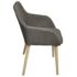 vidaXL Dining Chairs 2 pcs Light Grey Fabric and Solid Oak Wood - Image 4